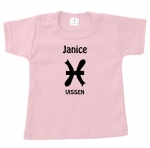 Baby t-shirt bedrukt sterrenbeeld en naam