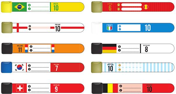 Polsbandjes Infoband landen Voetbal OP=OP