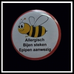 Wespen of bijen allergie button 5cm