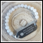 Medische armband edelsteen 2-zijde gravure
