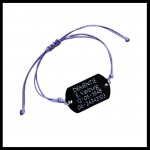 Armband SOS eigen tekst gegraveerd verstelbaar RVS model dogtag mini zwart