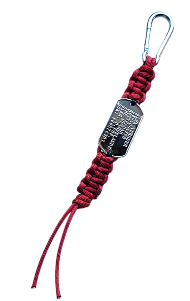 Paracord sleutelhanger dogtag karabijnhaak