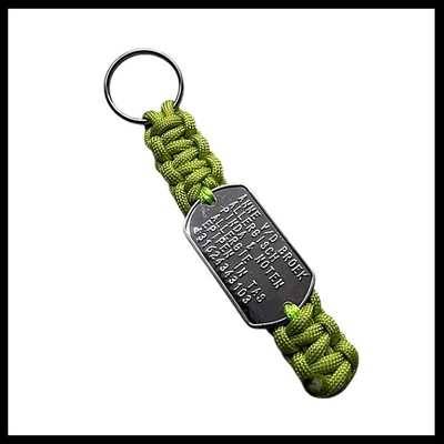 Paracord sleutelhanger dogtag RVS sleutelring 