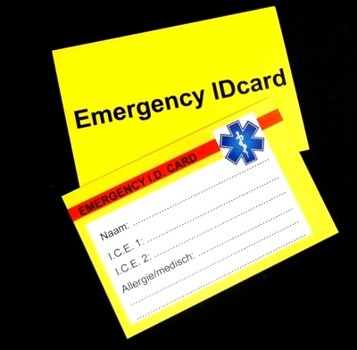 Sos wallet medical ID Card