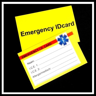 Sos wallet medical ID Card