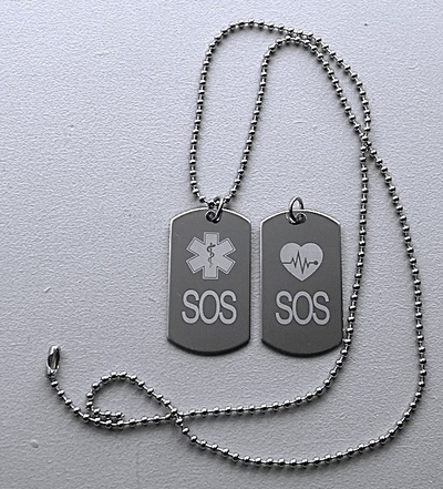 Medische dogtag 2-zijde gravure RVS