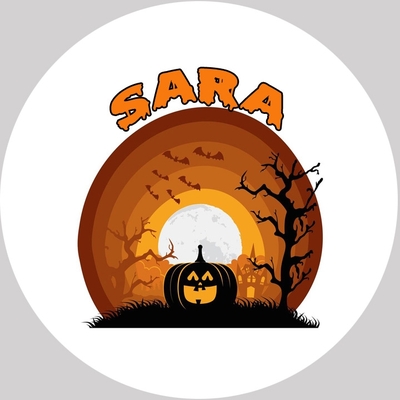 Buttons met naam Halloween per stuk 5 cm of 7,5cm diverse designs 