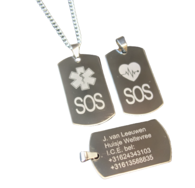 Medische dogtag RVS 