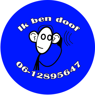 Button doof of slechthorend aapje per stuk 5cm of 7,5cm