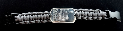 Paracord dogtag armband medisch RVS geponst en gegraveerd