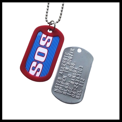 Dogtag SOS achterkant geponst 