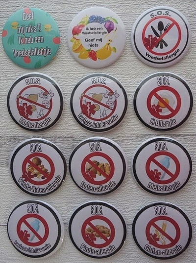 Button allergie SOS per stuk 5cm