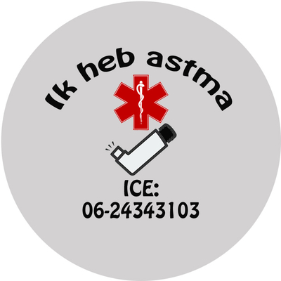 Astma/COPD/of andere tekst button 5cm