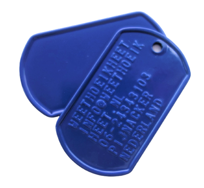 Dogtags kleur geponst RVS 