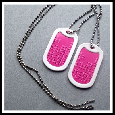 Dogtags kleur geponst RVS 