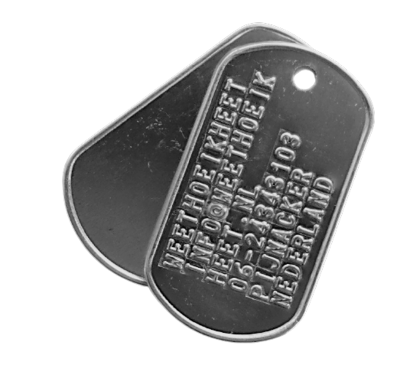 Dogtags aluminium lichtgewicht