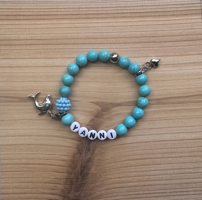 Kindersieraden: meisjes armband met naam model "Oceaan"   