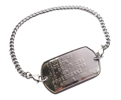 Dogtag armband RVS geponst