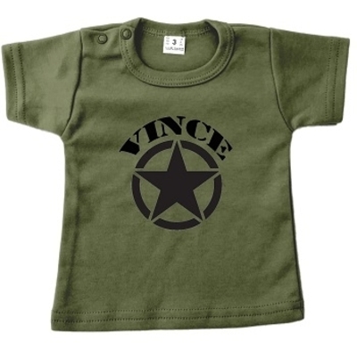 Baby t-shirt bedrukt army ster