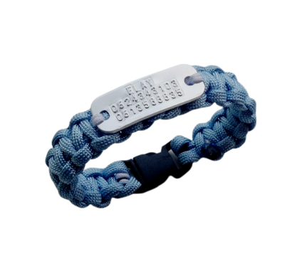 Paracord armband naamplaatje aluminium