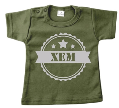 Baby t-shirt bedrukt stempel sterren met naam en geboortedatum 