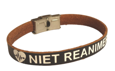 Armband niet reanimeren rundleer Volwassenen op maat gemaakt