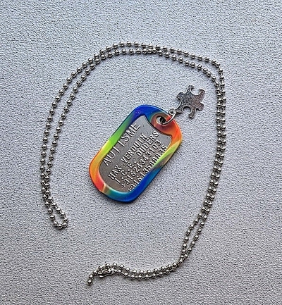 Dogtag autisme RVS met bedel