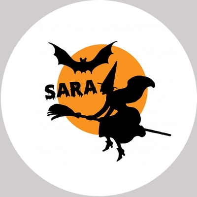 Buttons met naam Halloween SPIEGEL groot 7,5cm per stuk diverse design