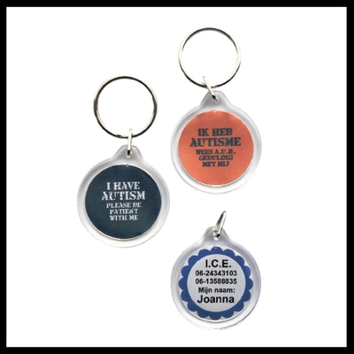 Medische sleutelhanger autisme stoer 2-zijde