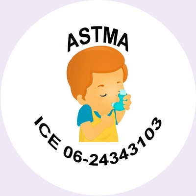 Astma/Bronchitis of andere tekst button 5cm