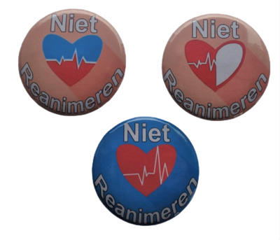 Button niet reanimeren set 3 stuks 3,8 cm