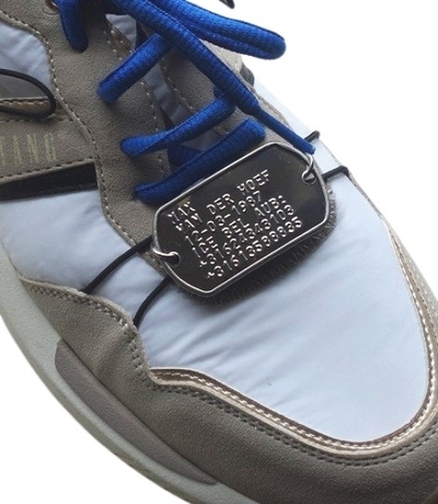 Shoe tag geponst RVS 6 regels