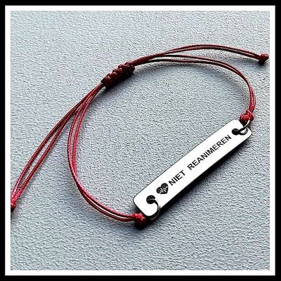 Niet reanimeren armband RVS trekkoordje
