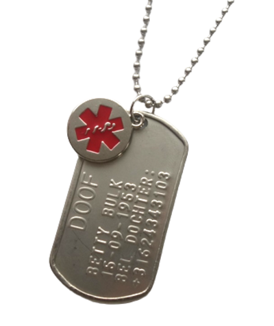 Dogtag doof RVS 