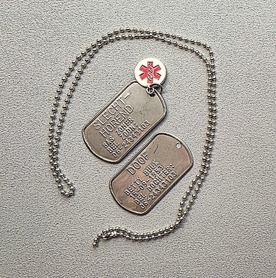 Dogtag doof of slechthorend RVS 