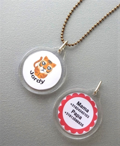 Ketting met naam kinderen model dieren