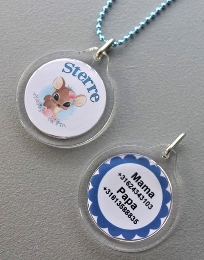 Ketting met naam kinderen model lief diertje