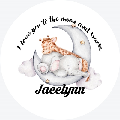 Buttons met naam model "love you to the moon", per stuk diverse designs 5cm of 7,5cm