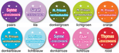 Buttons met naam model "stars", 4 stuks 3,8cm