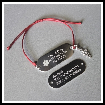 Armband medisch gegraveerd 2-zijde gravure