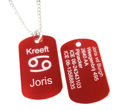 Dogtag sterrenbeeld zodiac en naam  