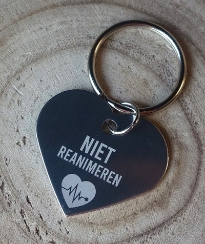 Niet reanimeren sleutelhanger hart