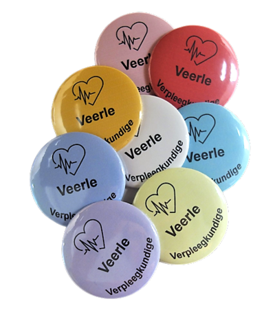 Button verpleegkundige hartslagteken 1 stuk 5cm of 7,5cm