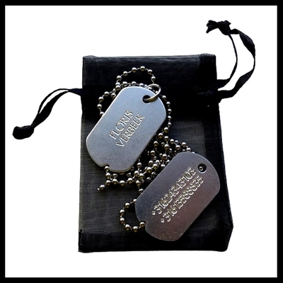 Dogtag tiny NOTCH gegraveerd 2-zijde gravure 