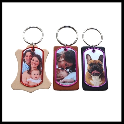 Leren sleutelhanger met foto