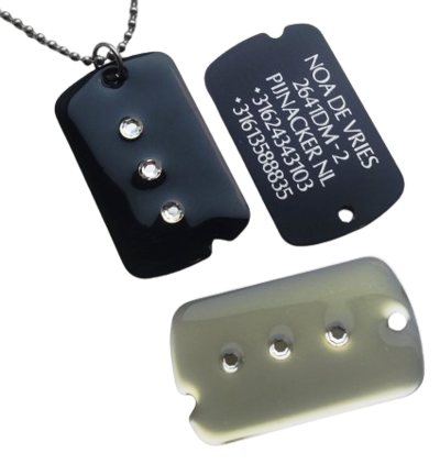 Dogtag gegraveerd aluminium Notch 