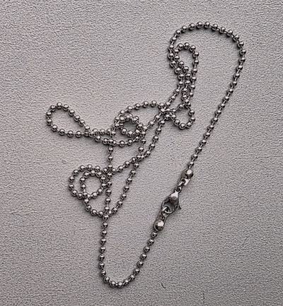 Balletjes ketting RVS 62 cm inclusief RVS karabijnslotje
