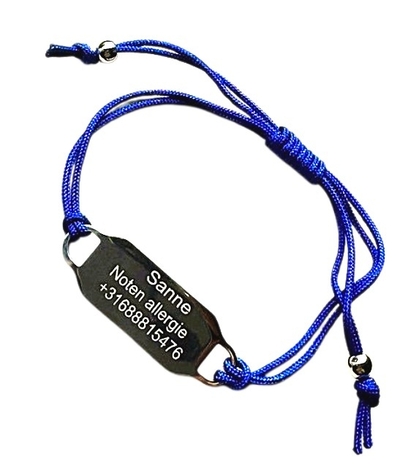 Armband gegraveerd verstelbaar rvs met rvs kraaltjes