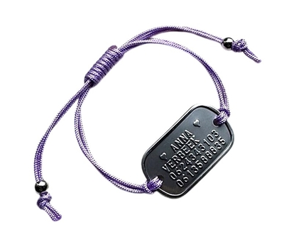 Armband geponst verstelbaar RVS op maat geknoopt