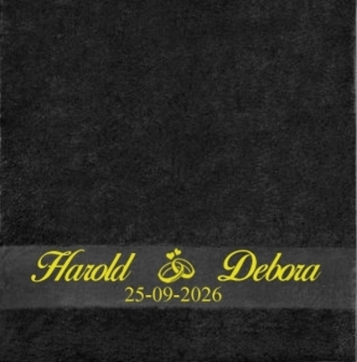 Handdoek huwelijkscadeau bedrukt